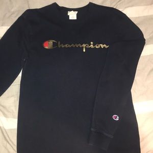 Navy Blue Champion Long Sleeve Tee